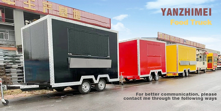 High Quality Mobile Shop Kitchen Truck Trailer Gasoline Food Railer Car for Sale